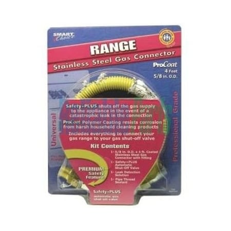 Electrolux 48 X 5/8in. O.D. Stainless Steel GAS CONNECTOR W/AUTOMATIC SAFTEY SHUTOFF VALVE 5304490730